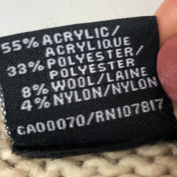 Press Cream & Black Cozy Boho Aztec Wool Blend Crew Neck Fringed Sweater Western - Picture 8 of 13